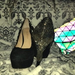 Enzo Angiolini Platform Beaded Heel